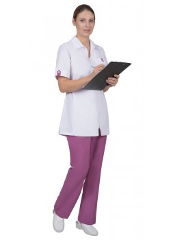 Костюм СИРИУС-ЛИРА женский белый с т.розовым