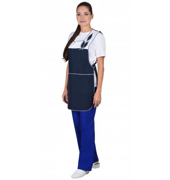 Фартук-сарафан СИРИУС-ВЕСНА синий с белым