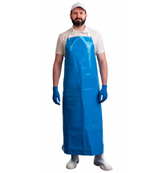 Фартук полиуретановый ЛАРИПОЛ облегченный синий толщина 0,15мм, р. 90см х 115см (ФАР014)(х24)