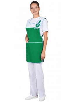 Фартук-сарафан СИРИУС-ВЕСНА зелёный с белым