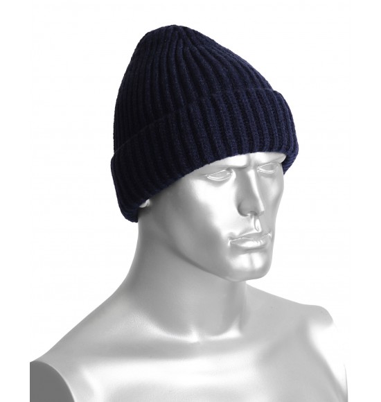 Шапка полушерстяная зимняя, утеплитель флис, цвет темно-синий Шапка полушерстяная зимняя, утеплитель флис, цвет темно-синий