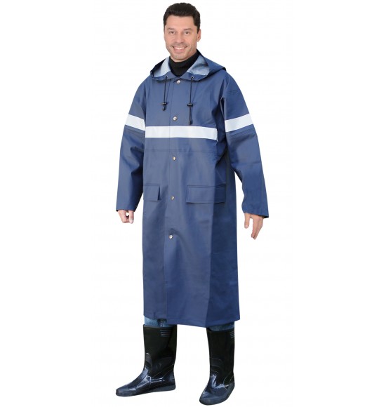 Плащ влагозащитный ВОЛГА с СОП (280 гр/м2) (тип Циклон) синий