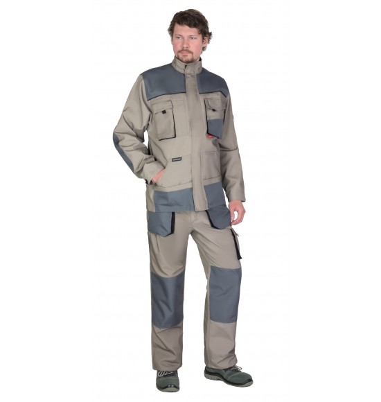 Костюм СИРИУС-СПБ куртка, брюки, песочный с серо-зеленым