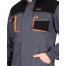 Куртка СИРИУС-МАНХЕТТЕН т.серый с оранж. и черным тк. стрейч пл. 250 г/кв.м
