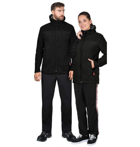 Куртка СИРИУС-ТЕХНО (флис дублированный) черная