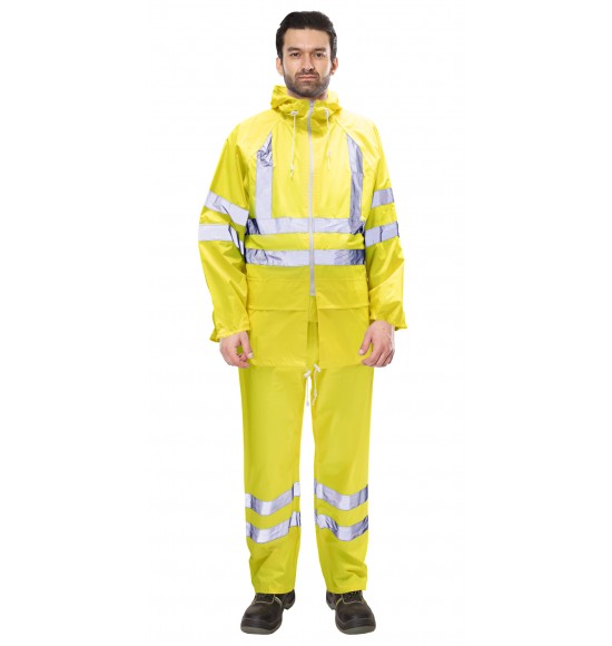 Костюм влагозащитный сигнальный с СОП SIRIUS Профи (225 гр/м2) лимонный (ЧЗ)