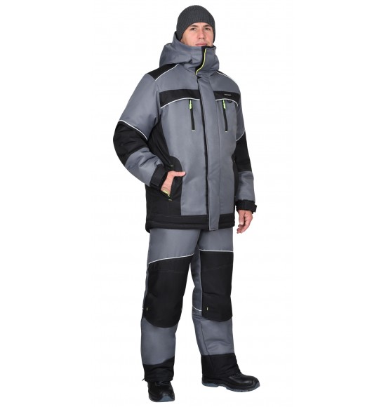 Костюм СИРИУС-АРКТИКА зимний, куртка дл., брюки, средне-серый с черным Костюм СИРИУС-АРКТИКА зимний, куртка дл., брюки, средне-серый с черным