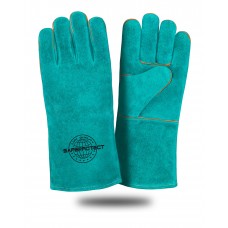 Краги спилковые КАМЧАТКА Safeprotect бирюзовые (флисовая подкладка) р.10,5 (х12х60)