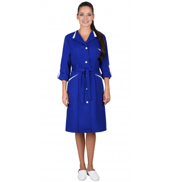 Халат СИРИУС-КОМФОРТ васильковый с белым