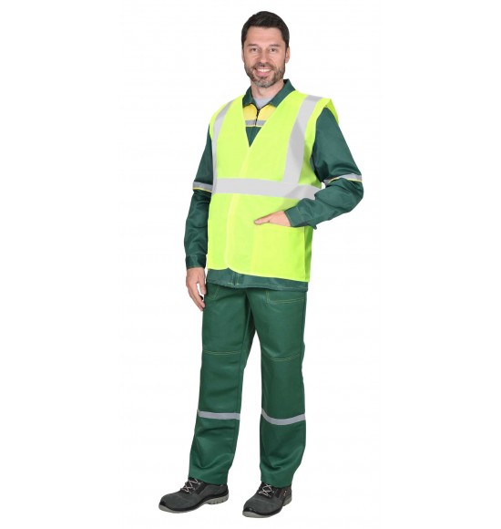 Жилет сигнальный SIRIUS класс 2, 3 СОП (трик.120 гр/м2, карманы) лимонный