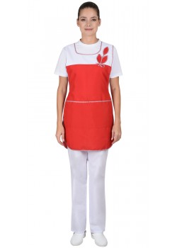 Фартук-сарафан СИРИУС-ВЕСНА красный с белым