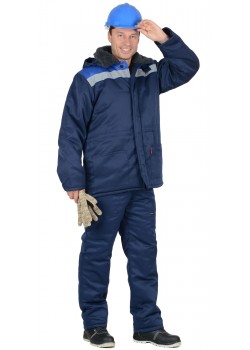 Куртка СИРИУС-БРИГАДИР мех. ворот, синяя с васильковым и СОП Куртка СИРИУС-БРИГАДИР мех. ворот, синяя с васильковым и СОП