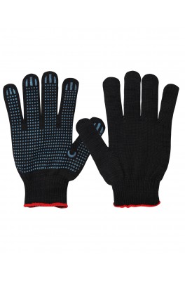 Перчатки х/б с ПВХ ТОЧКА ЧЕРНАЯ 10 класс вязки,50 гр.,ручной оверлок,(х250)