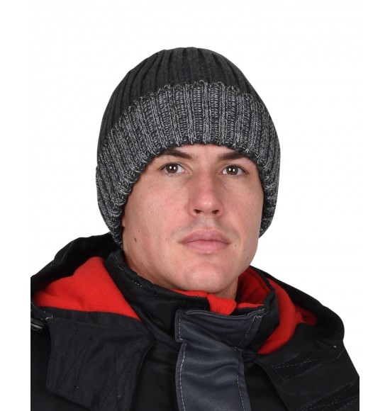 Шапка темно-серая с СВ-элементами СИРИУС Юка, с утеплителем Тинсулейт (х12х60)