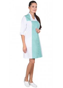 Халат СИРИУС-НИКОЛЬ женский белый мятный