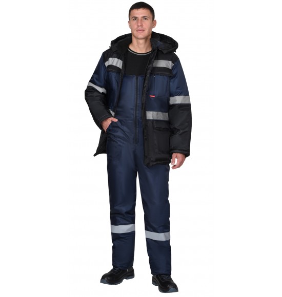 Костюм СИРИУС-ТЕРМИНАЛ зимний, куртка, п/к, синий с черным и СОП