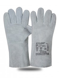 Краги спилковые пятипалые Экстра цвет серый, длина 35см Краги спилковые пятипалые Экстра цвет серый, длина 35см