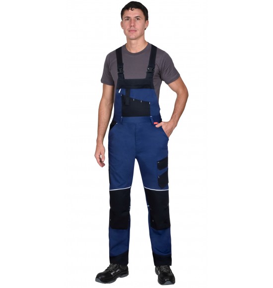 Полукомбинезон СИРИУС-АРКТИК синий с черным, тк. мех. стрейч