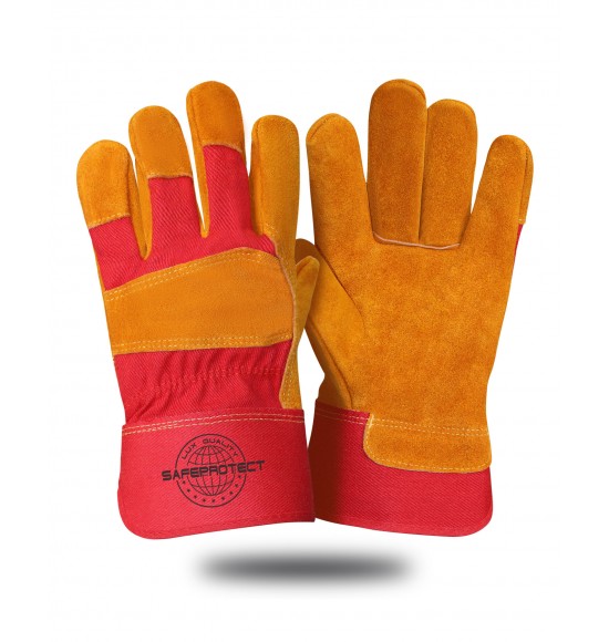 Перчатки спилковые комбинированные Safeprotect АЛТАЙ желтые р. 10,5